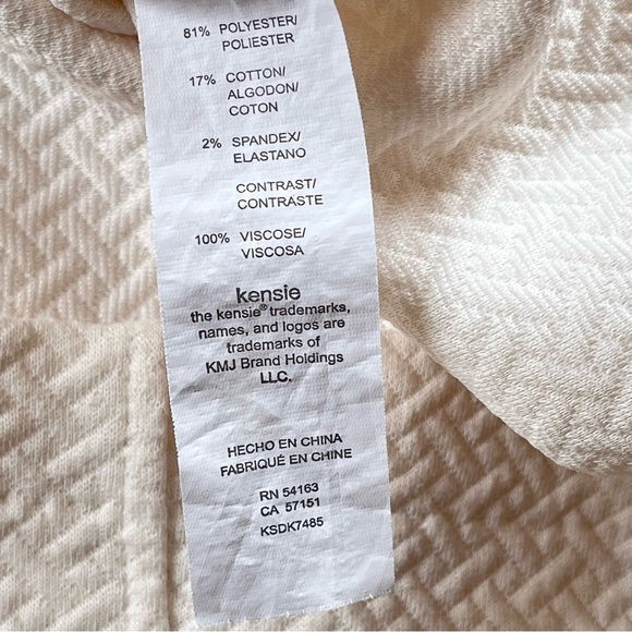 Kensie Ivory Sheath Dress XS Basketweave Shoulder Cut Out - Picture 7 of 7